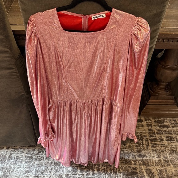 Batsheva Metallic Pink dress